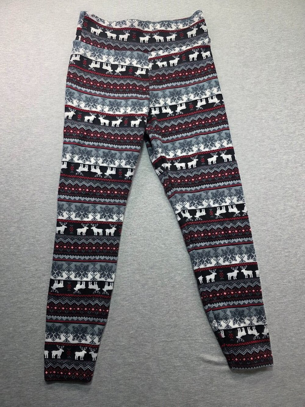 No Boundaries Fair Isle Reindeer Leggings Christmas Print Girls Size L 11-13